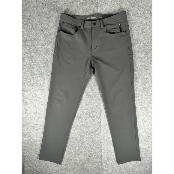 Fourlaps Other - FourLaps Traverse Pants Mens 33x34 Gray Polyester Stretch Flat Front Straight